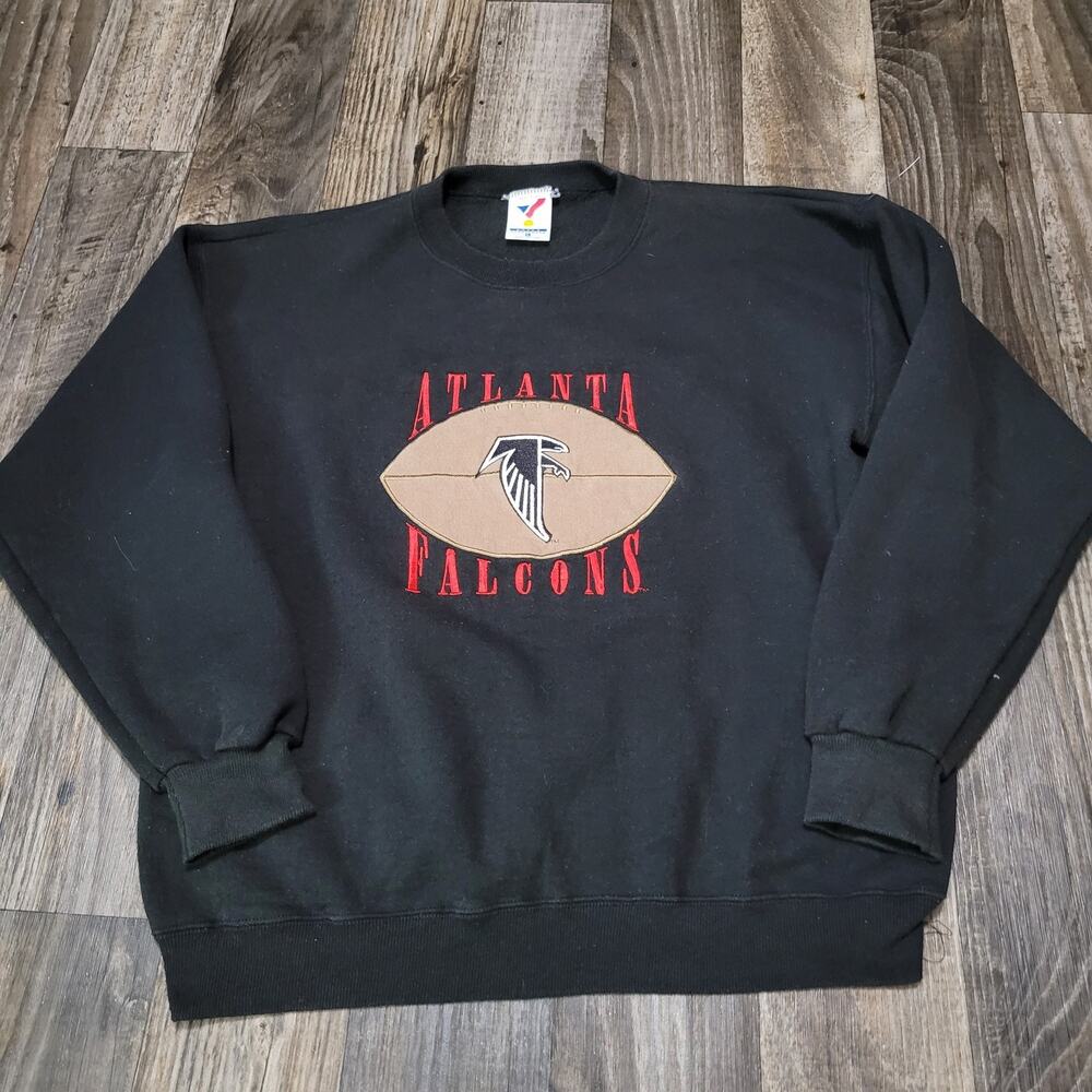 Vintage Artex Atlanta Falcons NFL Football Black Sweatshirt Size Large
